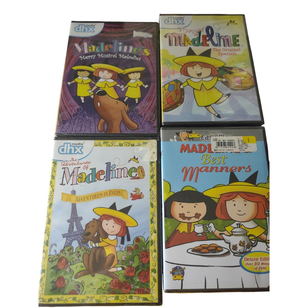 Madeline DVD Lot 4 Pack Merry Musical Melodies Bonjour Adventures Paris Manners‎